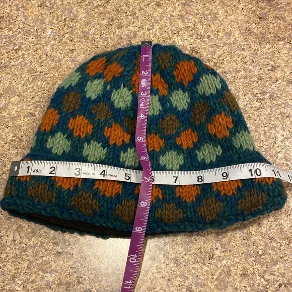Rising Tide Nepal Wool Knit Hat Fleece Lined Winter - Picture 3 of 15